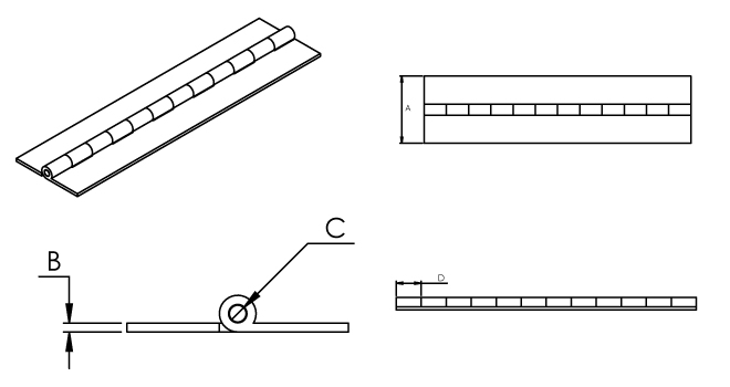 Piano Hinge Size Chart