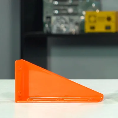 Forming the shape of a triangle, these brackets provide rigidity between adjacent surfaces within your design.