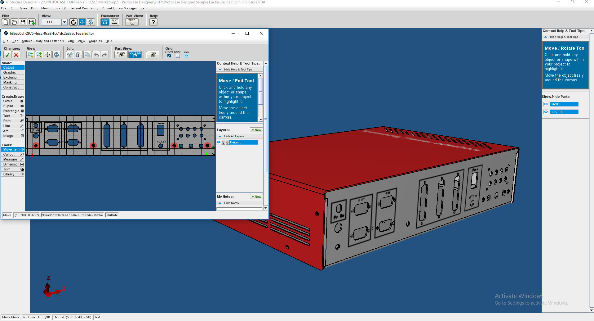 Protocase Designer Face Editor