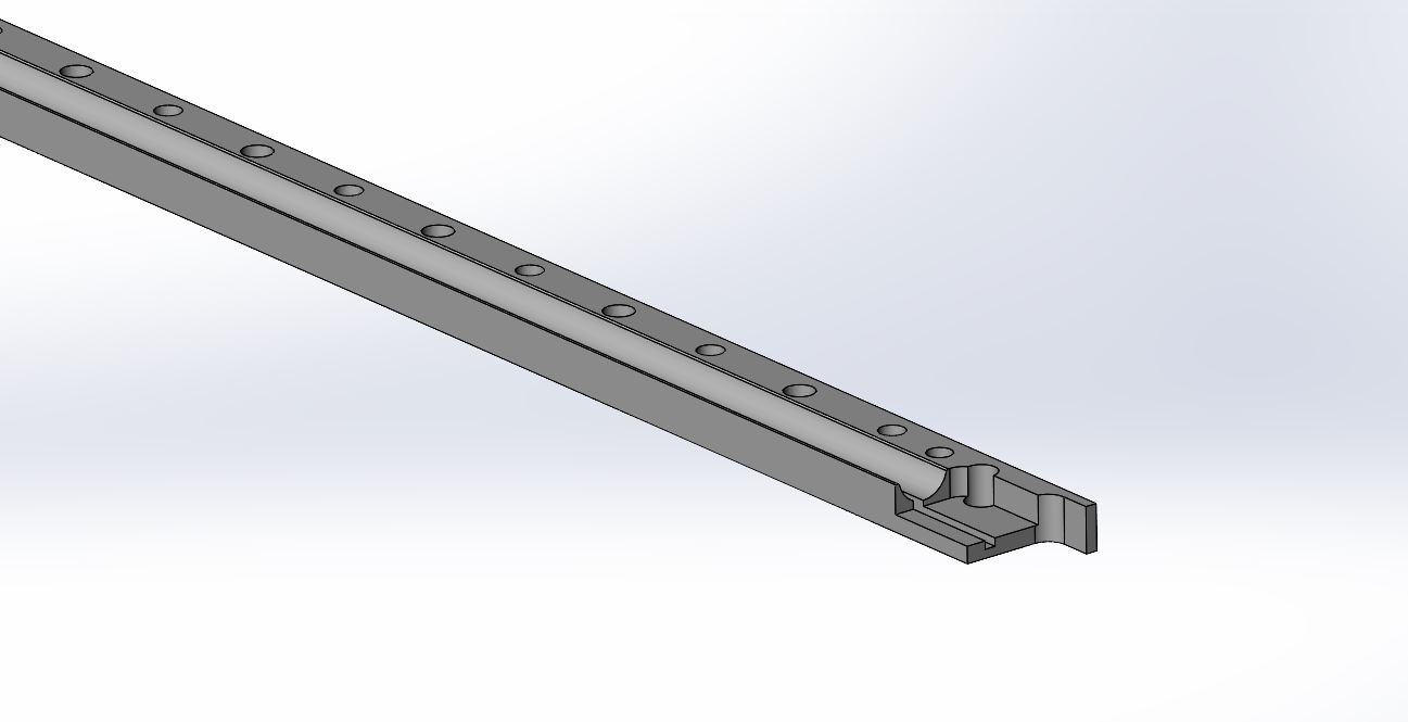 Close up of cad mode of LVD ToolCell filler strip by Protocase CNC Machining