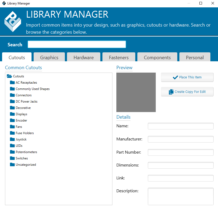 Protocase Designer library