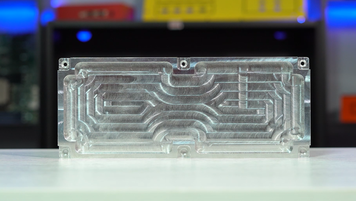 A machined part with pockets