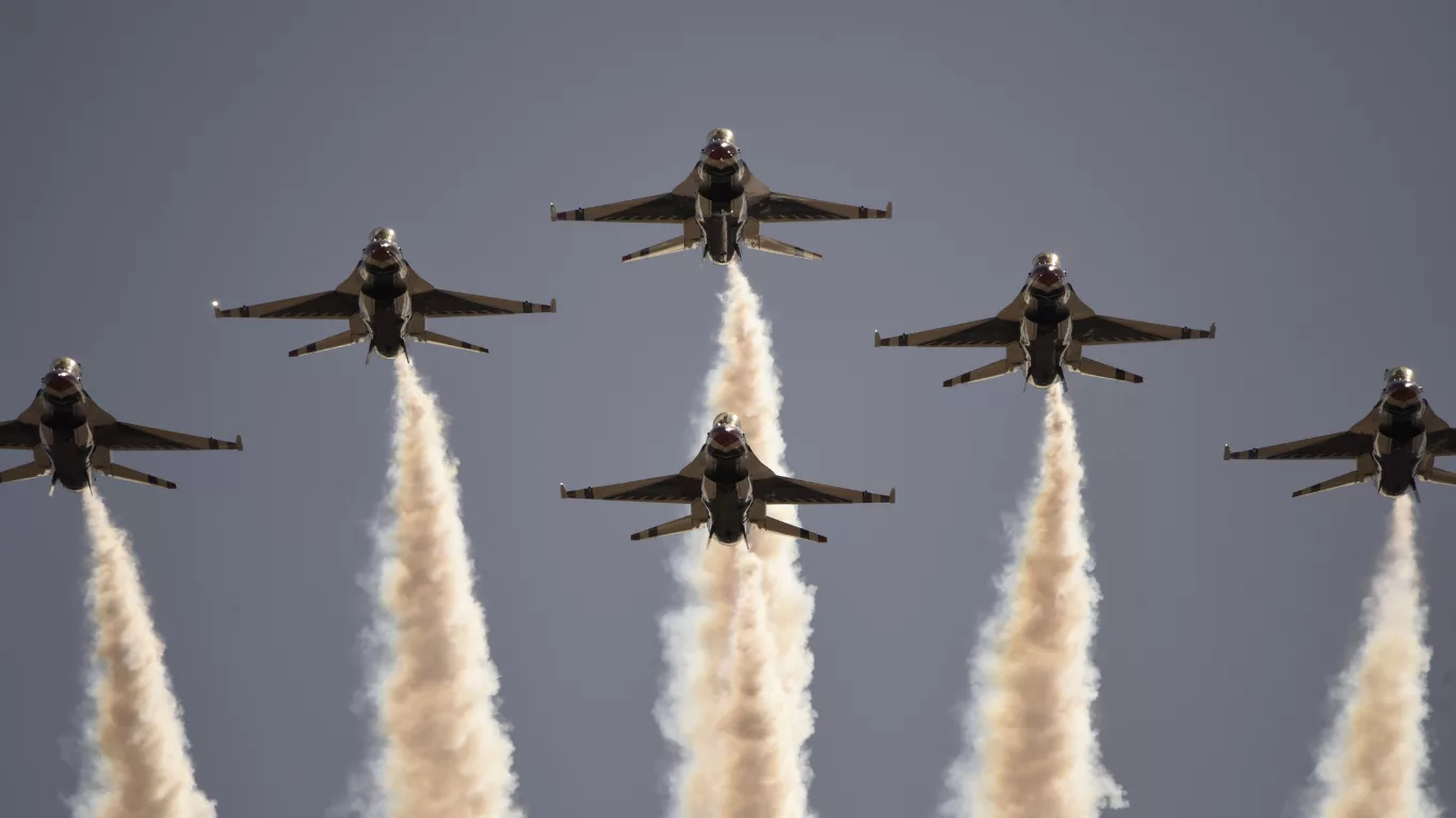 Military aircraft in formation
