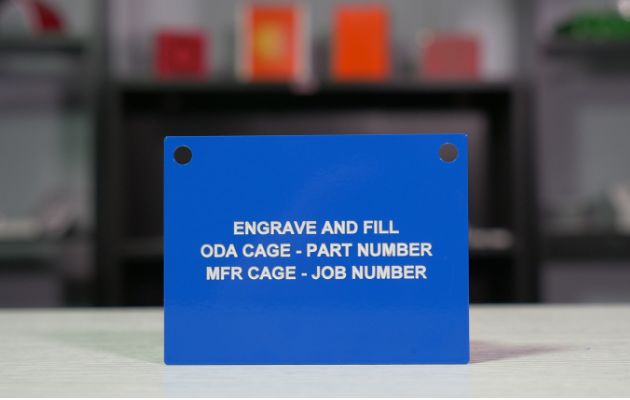 RAL 5017 Traffic Blue Panel with Engrave and Fill