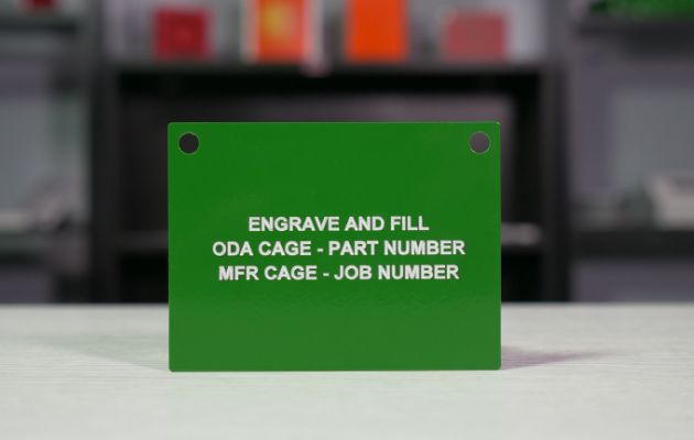 RAL 6002 Leaf Green Panel with Engrave and Fill